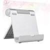 Tofficu Adjustable Aluminum Alloy Phone and Tablet Holder for Desktop Universal Folding Stand Compatible Smartphones and Tablets Portable Silver Bracket view 3