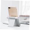 Tofficu Adjustable Aluminum Alloy Phone and Tablet Holder for Desktop Universal Folding Stand Compatible Smartphones and Tablets Portable Silver Bracket view 4