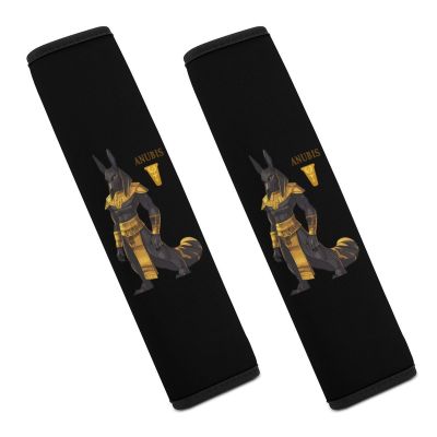 Anubis Black And Gold Car Seat Belt Cover Pad Soft Seatbelt Cushion Shoulder Strap Protector 2PCS