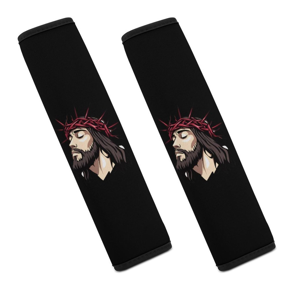 Christ Crrown of Thorns Car Seat Belt Cover Pad Soft Seatbelt Cushion Shoulder Strap Protector 2PCS