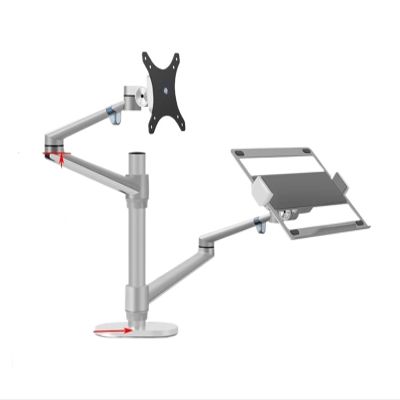 YTMJPQQJI Height Adjustable Desk Dual Arm 17-32" Monitor Stand + 12-17" Laptop Stand(OL-3L-S)