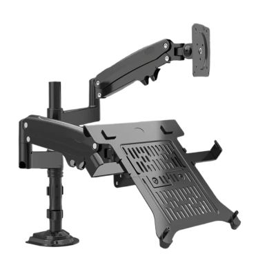 BEGWVDJTP H180 + FP-2 Gas Spring Double arm for 22" - 32" Monitor Stand + 10" - 17" Laptop Stand Gas Pressure Stand Load Capacity 2-12 kg