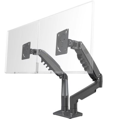 BEGWVDJTP F160 Gas Spring Desktop 17-inch-27-inch Dual Monitor Stand arm Monitor mounting Bracket, Each arm Load-Bearing 2-9 kg(Matte Charcoal)