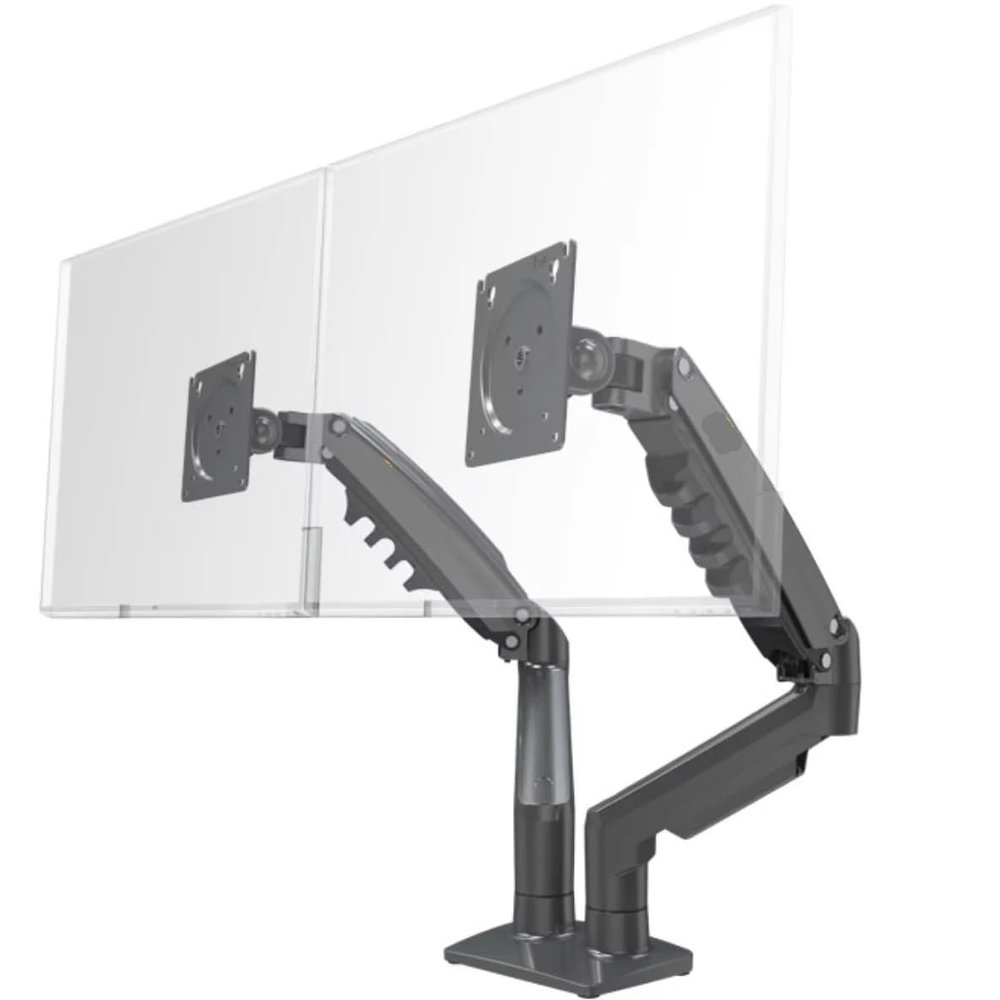 BEGWVDJTP F160 Gas Spring Desktop 17-inch-27-inch Dual Monitor Stand arm Monitor mounting Bracket, Each arm Load-Bearing 2-9 kg(Matte Charcoal)