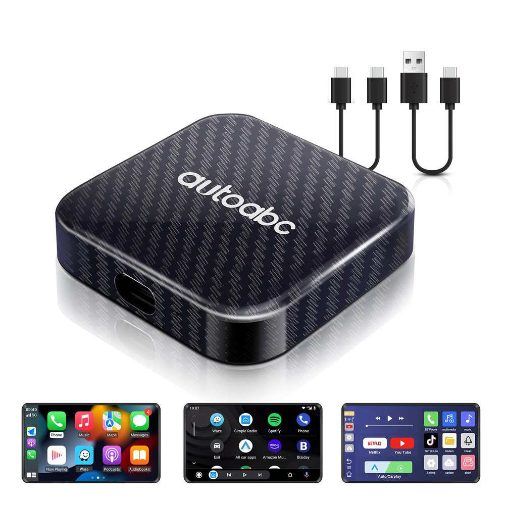 Wireless CarPlay/Android Auto Magic Box with Netflix/YouTube/TF Card The Multimedia Video Ai Box Wireless Adapter USB Dongle for Factory Wired CarPlay Cars