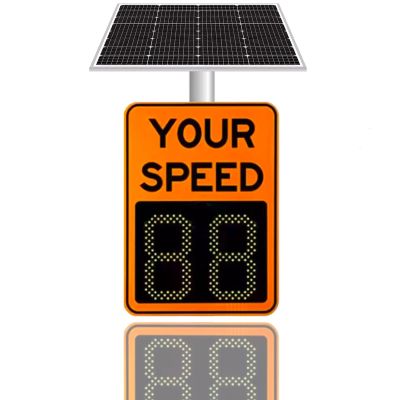 MJDHS Digital Speed Limit Radar Sign Solar Powered, Solar Powered, LED, Easy Installation with Full Accessories, Road Safety Speed Limit Detector with Accessories(Size:60CM*90CM,Color:Orange)