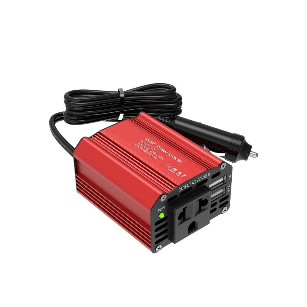 150W Power Inverter 12V to 220V Voltage Converter Car Charger Power Adapter with 2 USB Charging Ports