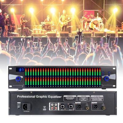 Professional Dual Channel Audio Digital EQ,31-Band Stereo Graphic Equalizer, Equalizer for Recording Studio