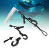 Scuba Diving Lanyard, Diving Spring Coiled Lanyard Clip, Steel Wire Camera Diving Case, with Dual Ended Hooks Quick Release Buckle, for Scuba Diving Flashlights Cameras view 2