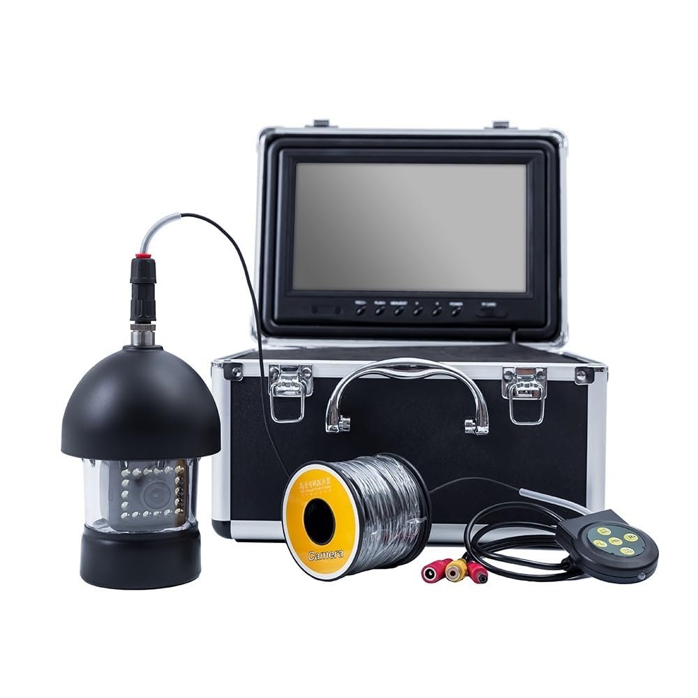 piudoiliy Underwater Fishing Camera, DVR Camera Under Water Fishing Finder 360 Rotation Ice Fish Camera Under Water Fishing Video System Detachable Cable (30m with DVR)