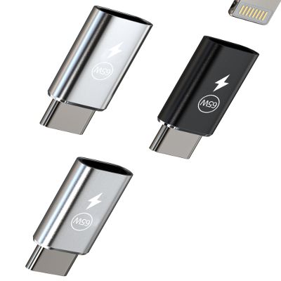 65W Lightning Female to USB C Male Charger Adapter(3Pack)for iPhone16 15 Pro Max Fast Charging Cable Connector for Apple Accessories Type C Converter for iPad Car Dongle PD Cord compatible for Samsung