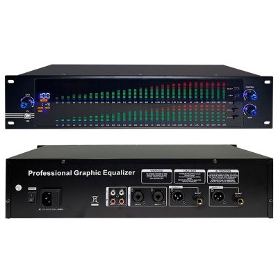 31 Dual Bands Graphic Equalizer,Professional Audio Spectrum Analyzer, with LCD Screen Display,Middle and Bass Adjustment for Stage Live Production