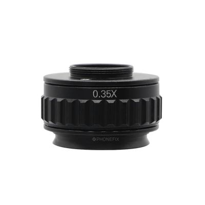 DIYPHONE 0.35X C Mount Adapters Lens,Focus Adjustable CTV Microscope Lens Camera Interface Adapter for Trinocular Stereo Microscope
