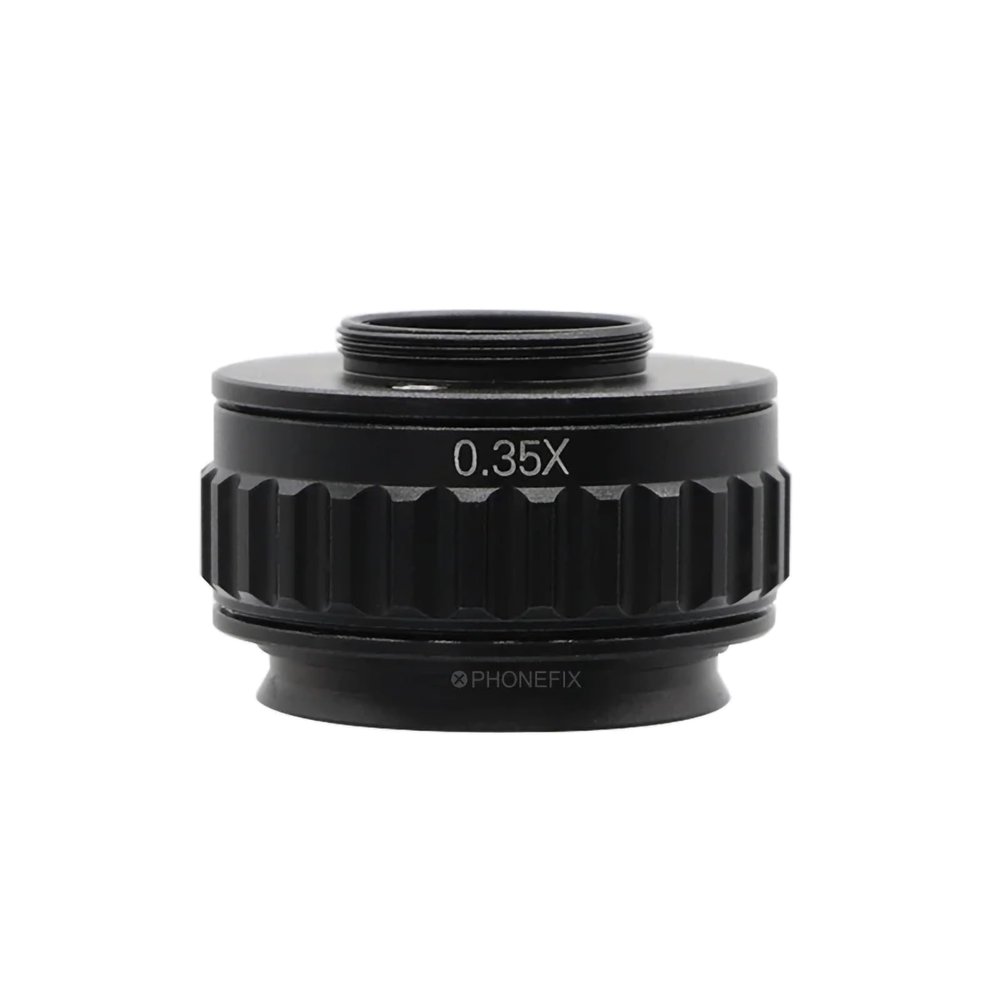 DIYPHONE 0.35X C Mount Adapters Lens,Focus Adjustable CTV Microscope Lens Camera Interface Adapter for Trinocular Stereo Microscope