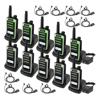 Retevis RB66S Walkie Talkies with Earpiece, Walkie Talkies for Adults with Flashlight, 1 Hour Fast Charging, LCD Screen, VOX, Charging Base, CTCSS/DCS, 2 Way Radio for Business Work Camping(10 Pack)