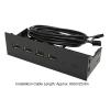 5.25 Inch USB 2.0 Hub Front Panel with 4 Ports - Multifunctional 19-Pin Optical Drive Adapter for PC Cases view 4