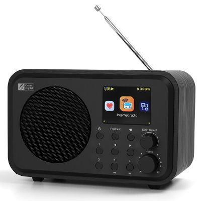 Ocean Digital WR-336M Wi-Fi Internet FM Radio, Bluetooth Speaker, Podcast, 2.4 Color Display, USB Playback, Dual Alarm Clock, Sleep Timer, Dimmer, Black