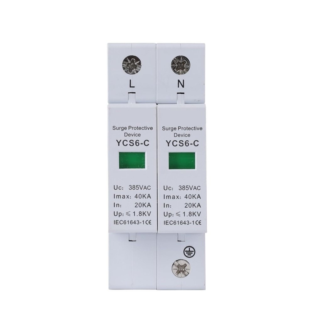 1pcs YCS6-C AC SPD 2P 20KA-40KA 385V House Surge Protector Protection Protective Low-Voltage Arrester Device