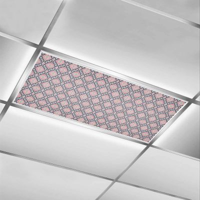 1 PCS Fluorescent Light Covers - Abstract Southwest Ethnic Floral Pattern Magnetic Light Filters for Ceiling Light,Retro Traditional Theme Light Shade Panel for Office Classroom Home Decor,4 x 2 Feet