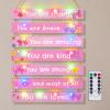 FIOBEE Girls Room Dcor for Teen Girls Boys with LED Light Wall Decor for Bedroom Motivational Inspirational Wall Art Room Decoration for Kids Studyroom, 8 Kinds of Lights, Light Pink Butterfly view 1
