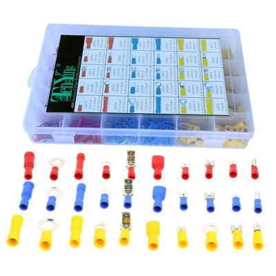Ciieeo 480pcs Wire Terminals Connectors Set Crimp Terminal Connectors with Transparent Storage Box Color Coded for Easy Identification and Use Automotive and Household Applications