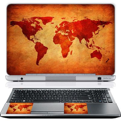 11.6 12 Inch Laptop Skin Sticker Cover Premium Sticker Cover Art Decal Decorative (Included 2 Wrist Pad Skins) - World Map