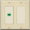 RiteAV 1 Port Fiber Optic Coupler Jack SC Simplex Singlemode APC Wall Plate - 2 Gang [Ivory/Light-Almond] view 1