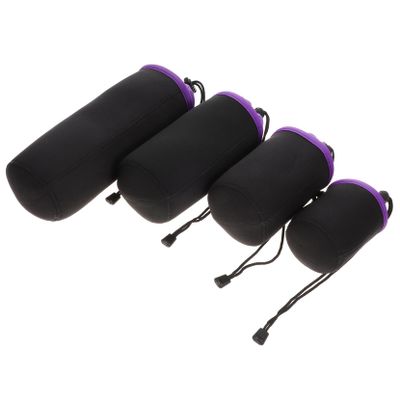 DIYEAH 4pcs Camera Lens Bags Lens Storage Pouches with Drawstring