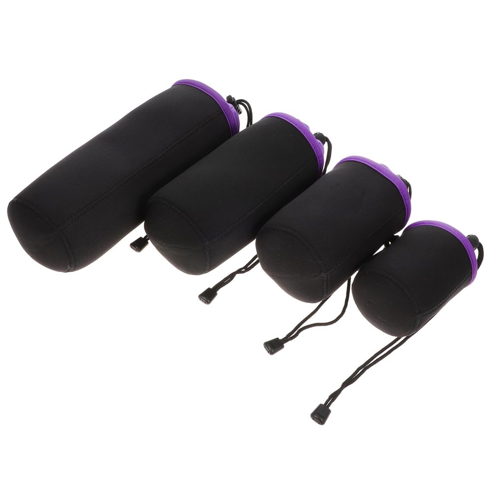 DIYEAH 4pcs Camera Lens Bags Lens Storage Pouches with Drawstring