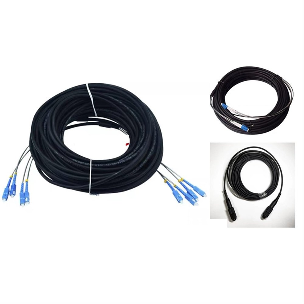 10m15m 30m 2/4 cores outdoor patch cord 7.0mm 2C 4C CPRI LC SC FC SM DVI waterproof FTTH jumper optical fiber armored 2 core(SC-FC,2 cores 10m 3pcs)