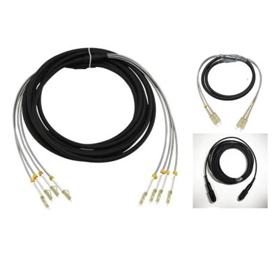 200m 2/4 cores outdoor patch cord 7.0mm 2C 4C OM1 OM2 CPRI LC SC FC DVI waterproof FTTH jumper optical fiber armored cable 2 core(SC-FC,4C OM1-01)