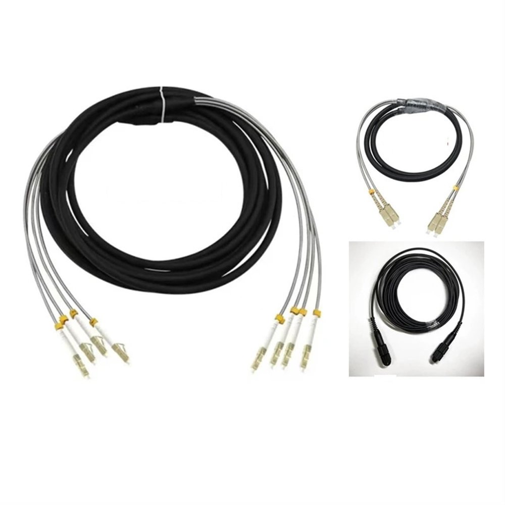 200m 2/4 cores outdoor patch cord 7.0mm 2C 4C OM1 OM2 CPRI LC SC FC DVI waterproof FTTH jumper optical fiber armored cable 2 core(SC-FC,4C OM1-01)