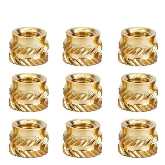 LIUDONGX 600 Pcs M2 M2.5 Brass Insert Nut Embedding Heat Nuts Copper Hot Melt Knurled Double Wire Twill Incorporate Injection Molding (M2x2x3.2 (600pcs))