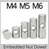 M4 M5 M6 Barrel Bolts 304 Stainless Steel Dowel Cylindrical Pin Cross Hole Hammer Embedded Nut for Wooden Furniture Accessories(OD6 M4x10(5PCS)) view 4