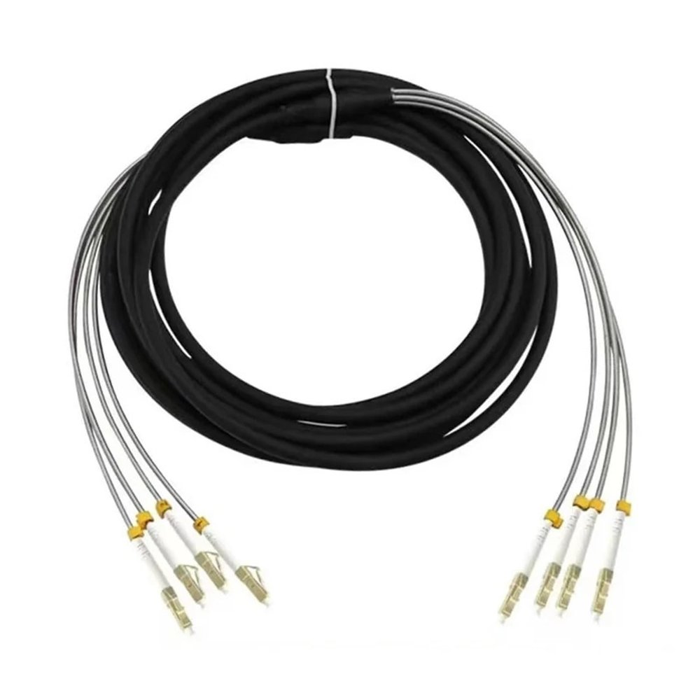 150m 2/4 Cores Outdoor Patch Cord 7.0mm 2C 4C OM1 OM2 CPRI LC SC FC DVI Waterproof FTTH Jumper Optical Fiber Armored Cable 2 Core(SC-SC,4C OM1 out connector)