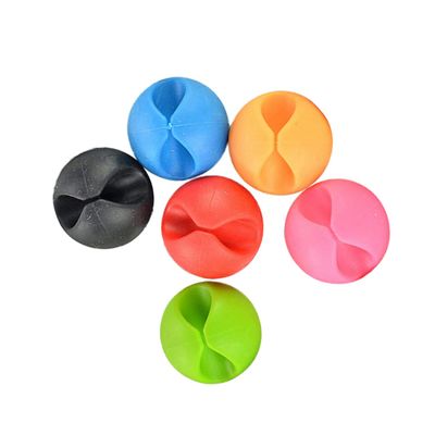 Mipcase 24pcs Colorful Cable Clip Organizer Single Slot Desktop Wire Management for Chargers USB Cables and Accessories Mixed Color for Tidy Random Color