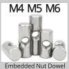 M4 M5 M6 Barrel Bolts 304 Stainless Steel Dowel Cylindrical Pin Cross Hole Hammer Embedded Nut for Wood Furniture Accessories(OD10 M6x16(5PCS)) view 2