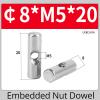 M4 M5 M6 Barrel Bolts 304 Stainless Steel Dowel Cylindrical Pin Cross Hole Hammer Embedded Nut for Wood Furniture Accessories(OD10 M6x16(5PCS)) view 3