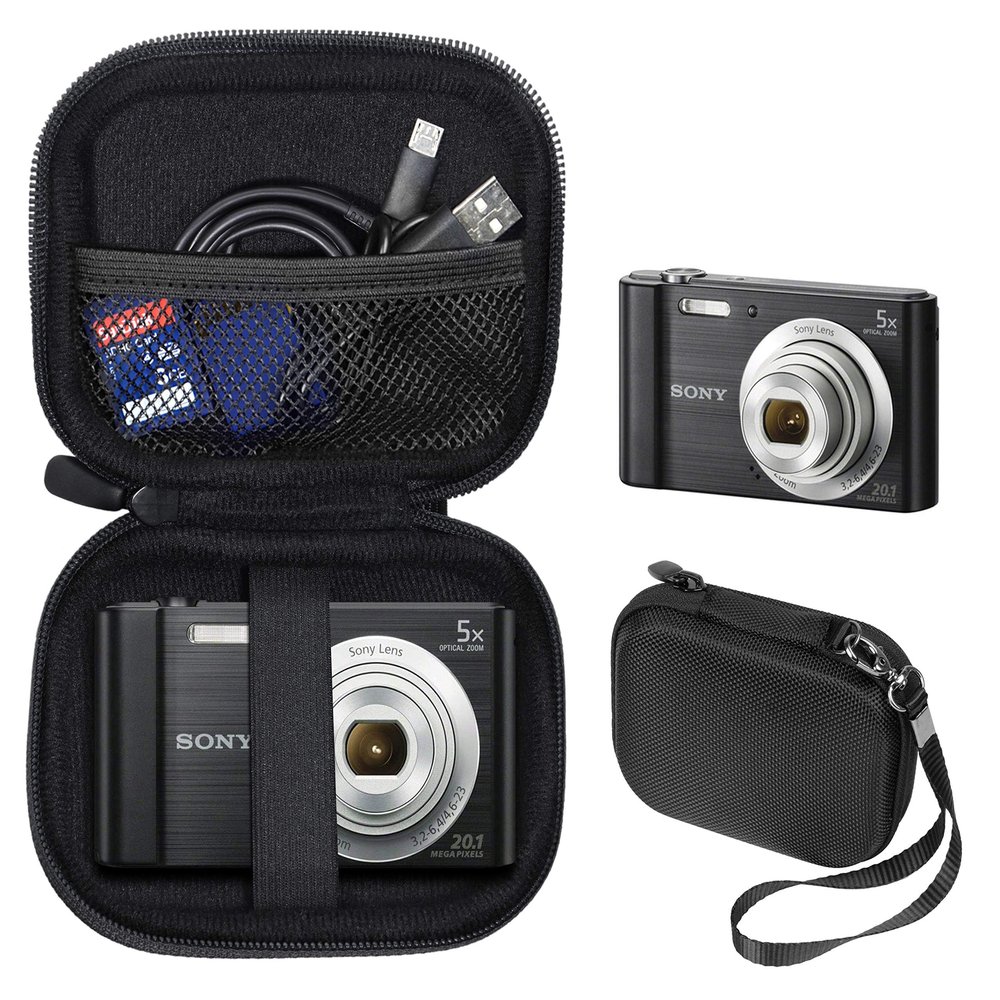 GETGEAR Digital Camera Case for CAMKORY, Fulealfly, Lecran, W800/S, DSCW830; Canon PowerShot ELPH360 HS/ 360; PIXPRO Friendly Zoom FZ43, FZ53-BL; Nikon COOLPIX L32 (Black)