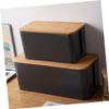 NUOBESTY Wood Grain Cable Management Box for Desk Power Line Organizer and Charging Cable Container Anti-Electric Socket Case for Desk view 4