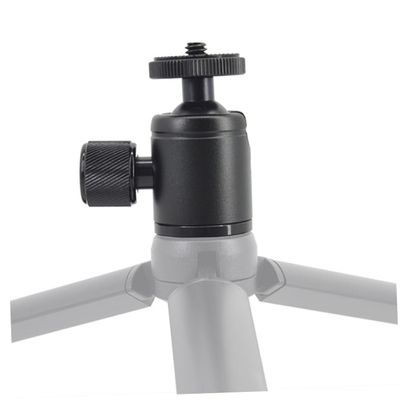 BRIGHTFUFU Head Tripod 1/4 Inch Screw Aluminum Alloy Photography Light Bracket for DSLR Compatible Phone and Camera for Studio and Outdoor Use Black