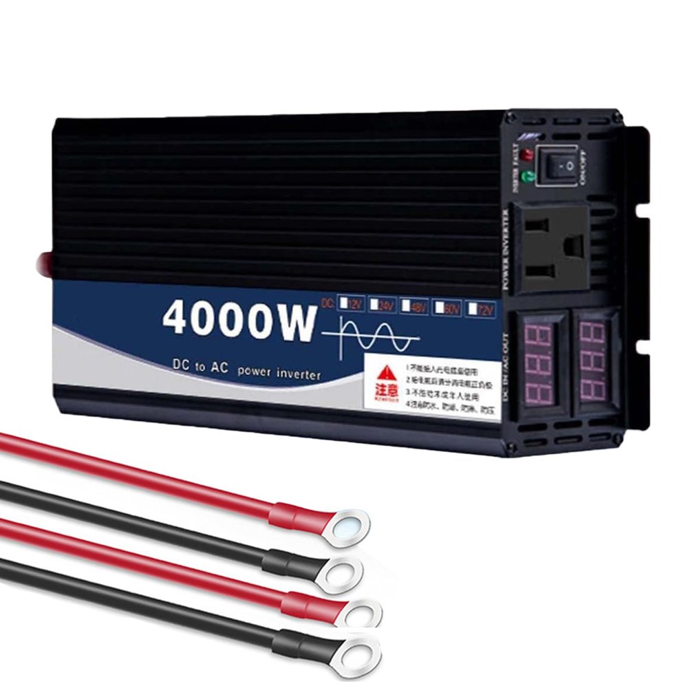 BAIYITONGDA 4000W Pure Sine Wave Inverter 12V 24V 48V 60V 72V DC to 120V 220V AC Converter, Power Inverter for Truck, Home, RV, Off-Grid Solar Power Inverter,Dc 60v,AC 220V