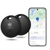 HH-Tech Bluetooth Tracker (Pack-2 Black) for Android Devices Compatible with Google Find Hub, Smart Tracker, Smart Tag, Item Finder, Easily Track Your Wallet, Bag, Suitcase, and More (Android only) view 1