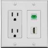 RiteAV 1 Port Fiber Optic Jack SC Simplex APC + HDMI Wall Plate - Outlet [Gray/Gray] view 1