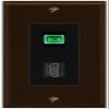 RiteAV 1 Port Fiber Optic Jack SC Simplex APC + HDMI Wall Plate - 1 Gang Decorative [Brown/Black] view 1