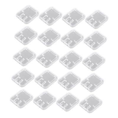 NUOBESTY 20pcs Transparent Memory Card Holder Lightweight Case for Easy Organization and Access for T Flash and Cards
