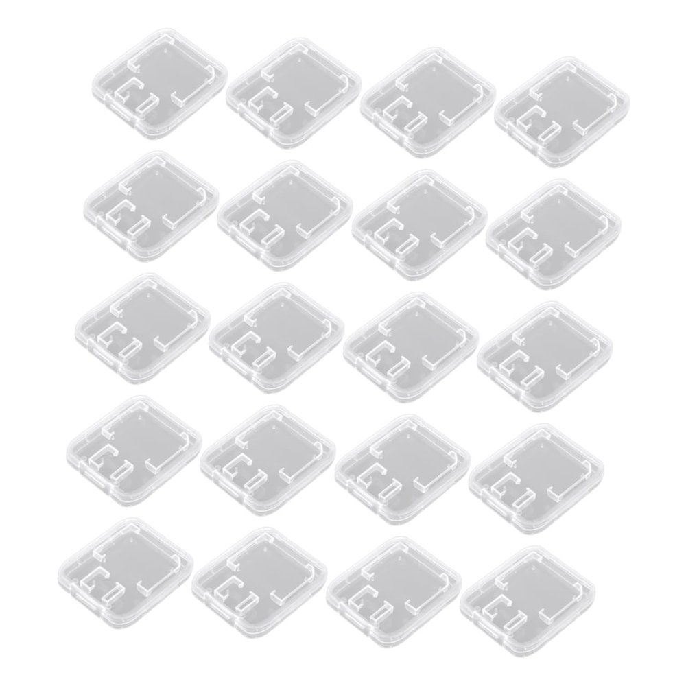 NUOBESTY 20pcs Transparent Memory Card Holder Lightweight Case for Easy Organization and Access for T Flash and Cards