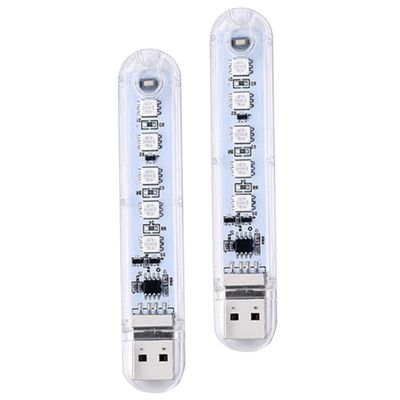 SHINEOFI 2pcs Car Led Lights USB Night Lights Interior Atmosphere Vehicle Atmosphere Plug in Decorations Ambiance