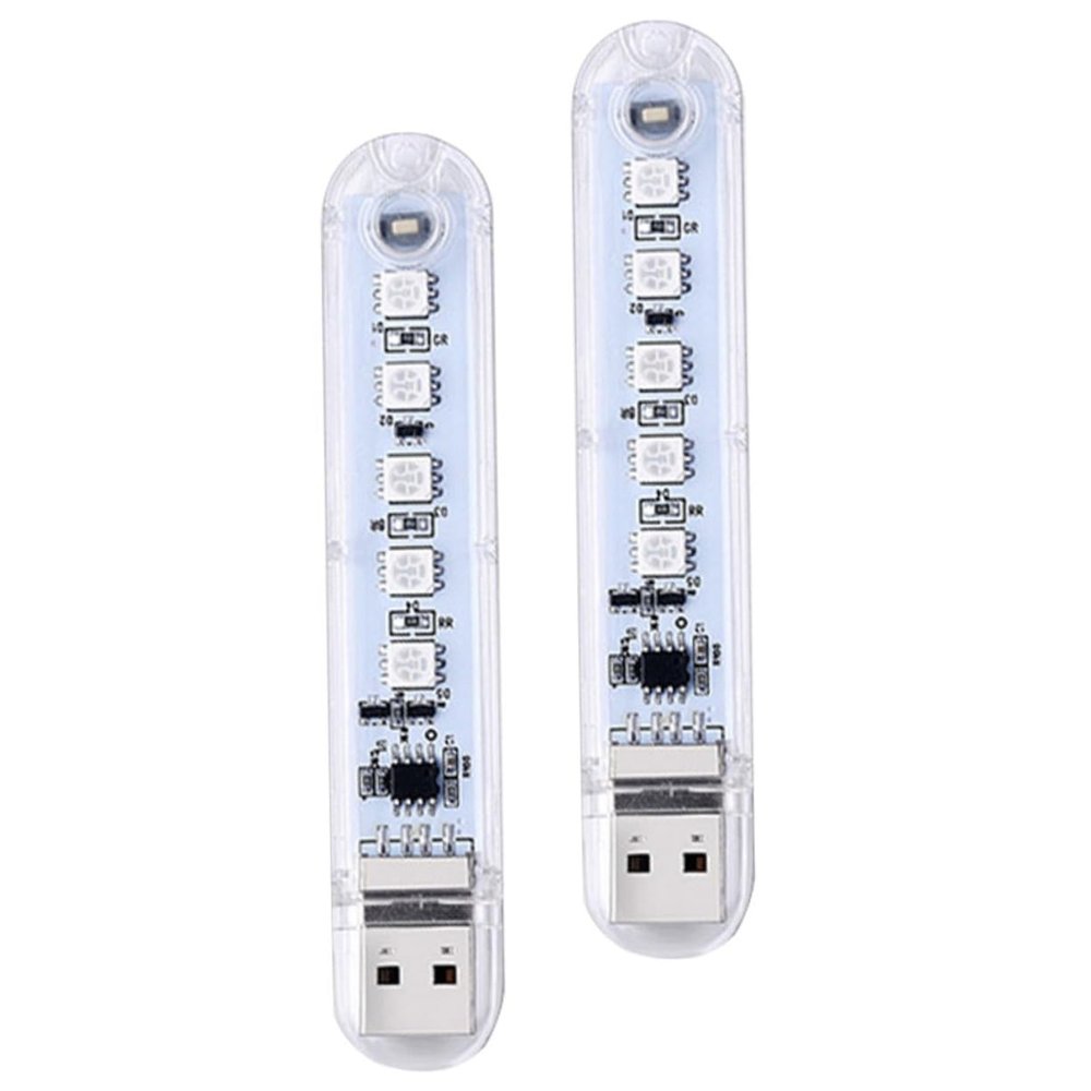 SHINEOFI 2pcs Car Led Lights USB Night Lights Interior Atmosphere Vehicle Atmosphere Plug in Decorations Ambiance