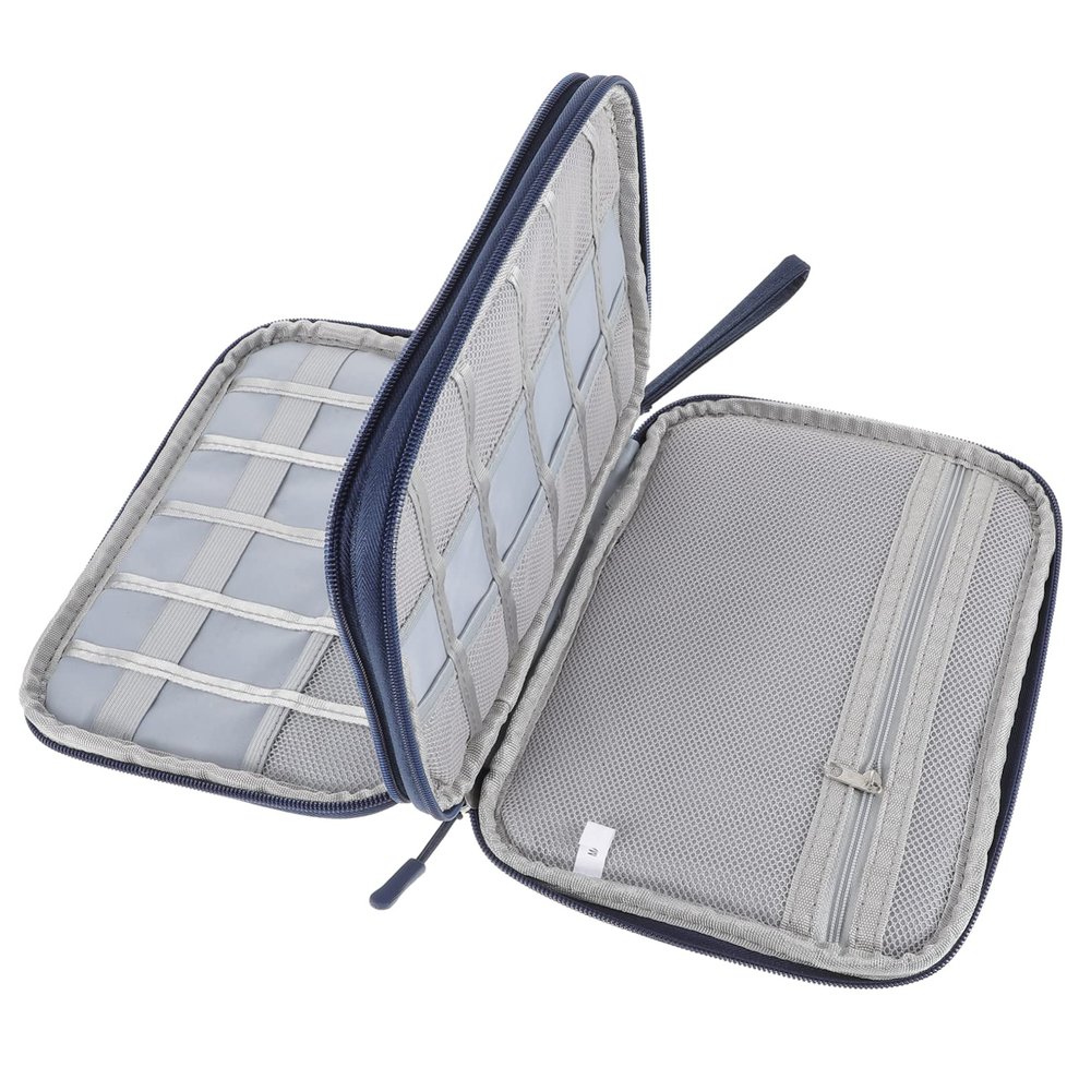 Lurrose Electronic Storage Pouch Durable Outdoor Accessories Organizer for Cables Earphones Chargers Travel Carrying Case for Business Trips and Vacation